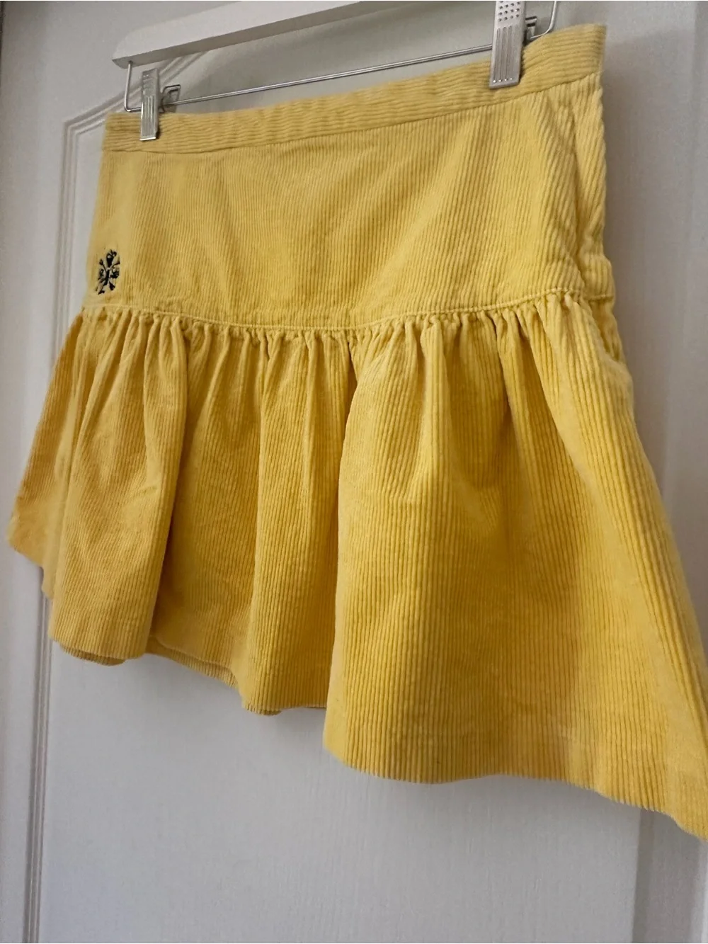 Ralph Lauren Bright Yellow Corduroy Tiered Kids Mini Skirt